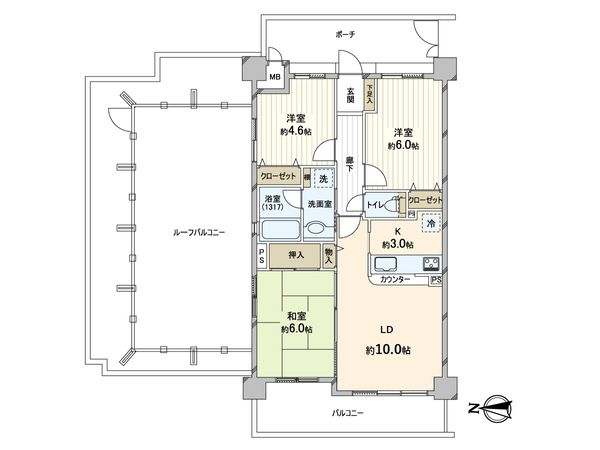 コスモ吉田近衛通 間取図(平面図) コスモ吉田近衛通 間取図(平面図)