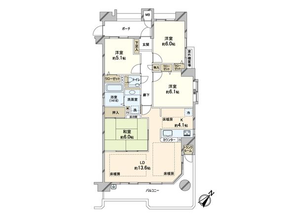 ヴェルビュ宝ヶ池パークサイド 間取図(平面図)