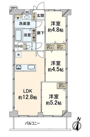 京都北山スカイハイツ 間取図(平面図)