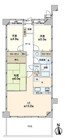 サンステージ衣笠 間取図(平面図)