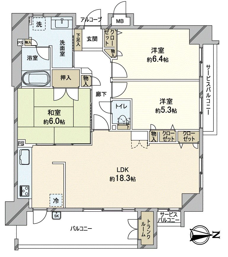 エフュージョン京都今出川 間取図(平面図) 間取図(平面図)