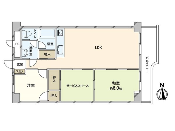 西賀茂ハイツ 間取図(平面図) 間取図(平面図)