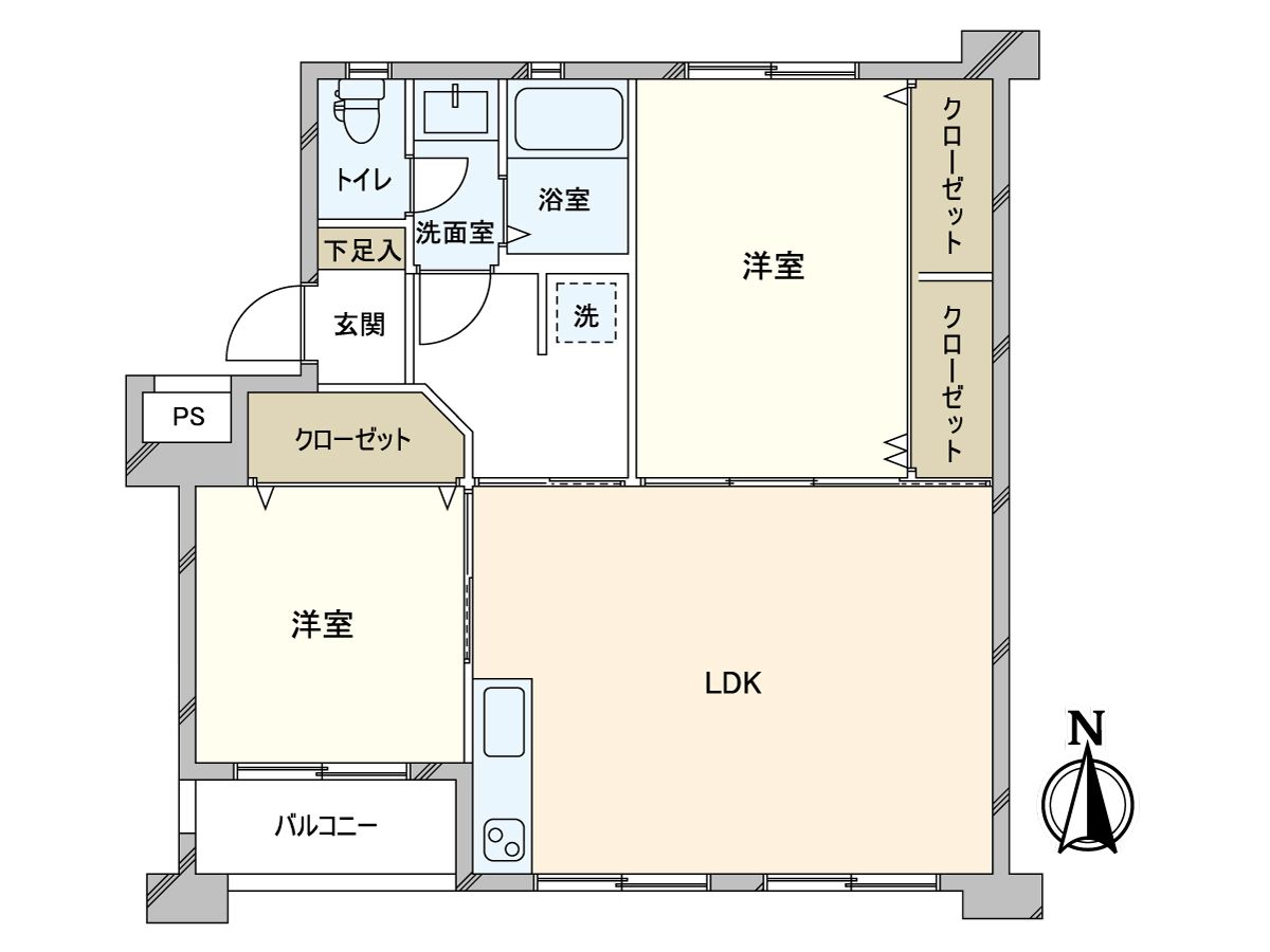 プラザ修学院 B棟 間取図(平面図) 間取図(平面図)