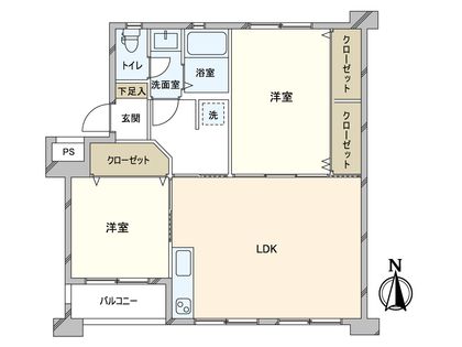 プラザ修学院 B棟 間取図(平面図)