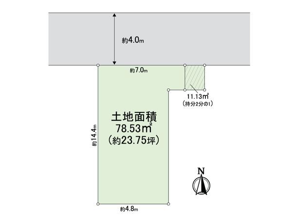 住吉区万代5丁目 建物付土地 区画図 住吉区万代5丁目 建物付土地 区画図
