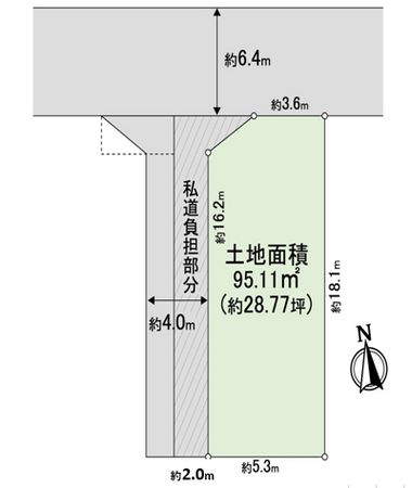 東住吉区南田辺5丁目 土地 区画図