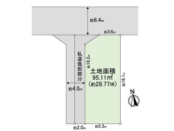 東住吉区南田辺5丁目 土地 区画図