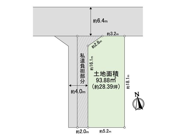 東住吉区南田辺5丁目 土地 区画図 東住吉区南田辺5丁目 土地 区画図
