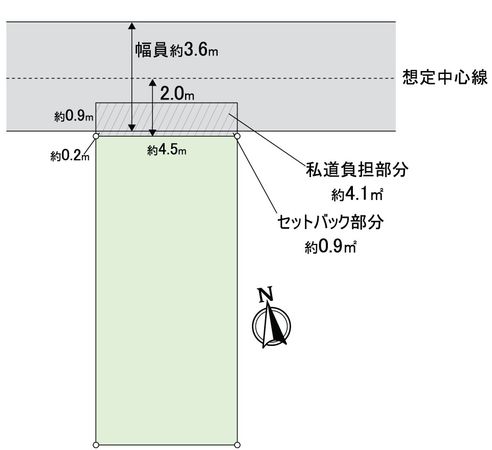 阿倍野区昭和町4丁目 古家付土地 区画図