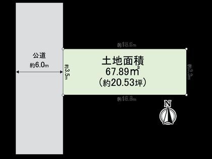 東住吉区山坂2丁目 古家付土地 区画図