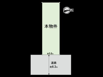 東住吉区南田辺5丁目 古家付土地 区画図