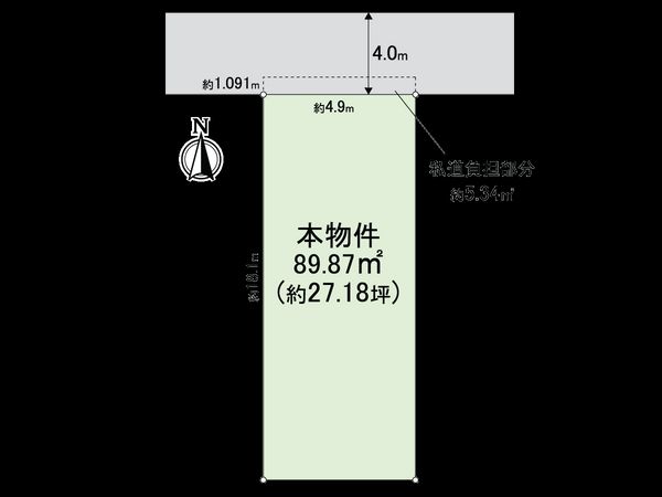 阿倍野区阪南町4丁目 土地 区画図