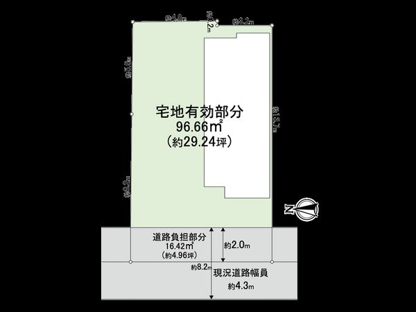 平野区長吉出戸1丁目 古家付土地 区画図 平野区長吉出戸1丁目 古家付土地 区画図