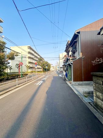 東住吉区南田辺5丁目 土地 前面道路含む外観