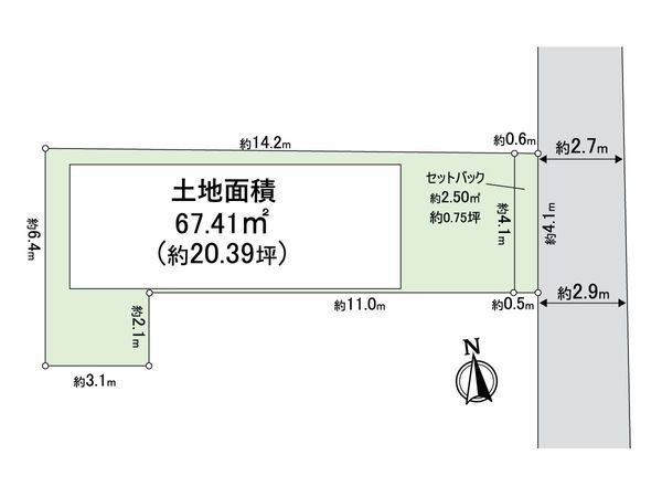 住之江区浜口東2丁目 古家付き土地 区画図