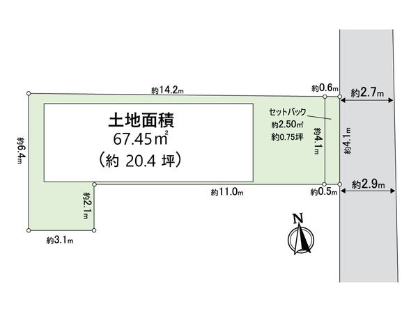 住之江区浜口東2丁目 古家付き土地 区画図