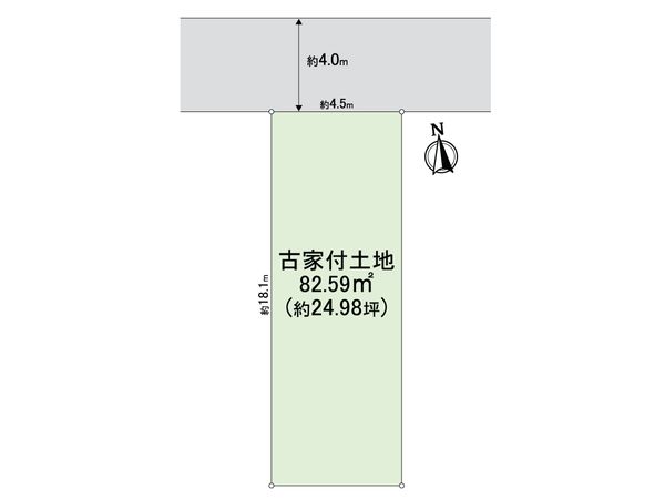 大阪市阿倍野区播磨町1丁目 古家付土地 区画図