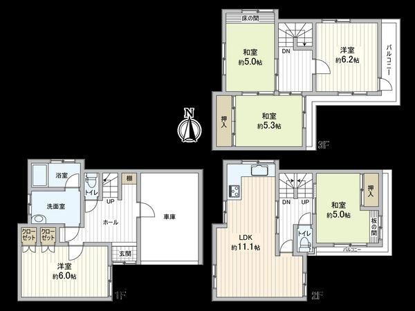 住吉区東粉浜3丁目 戸建 間取図(平面図)