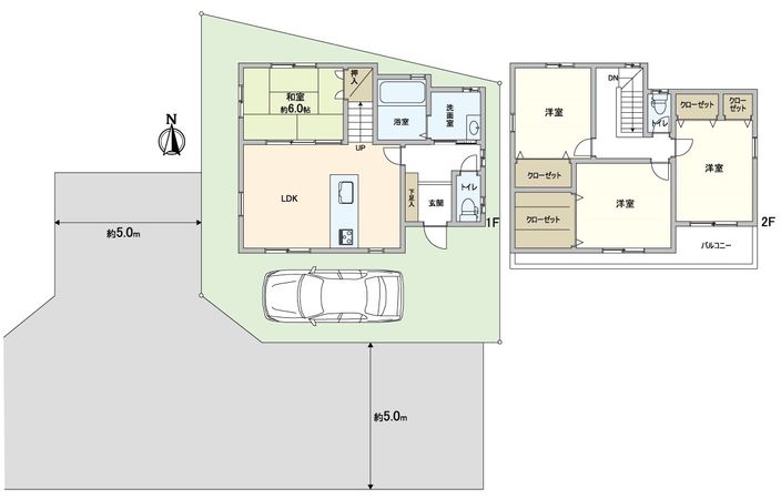 住吉区庭井2丁目 間取図(平面図) 住吉区庭井2丁目 間取図(平面図)