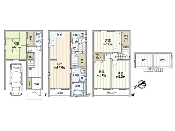 住吉区万代東四丁目 中古戸建 間取図(平面図)