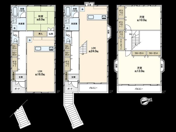 東住吉区南田辺2丁目 戸建 間取図(平面図)