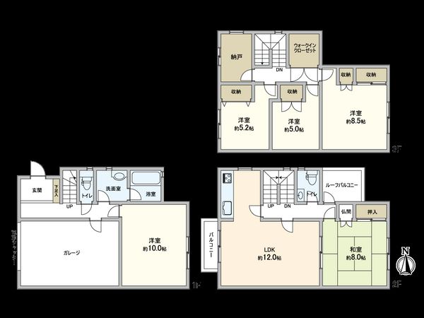 東住吉区北田辺4丁目 戸建 間取図(平面図) 東住吉区北田辺4丁目 戸建 間取図(平面図)