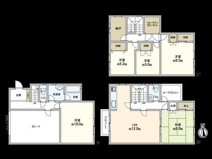 東住吉区北田辺4丁目 戸建 間取図(平面図)