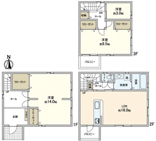 住之江区粉浜1丁目 戸建 間取図(平面図)