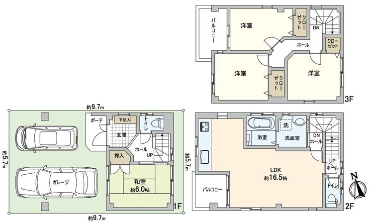 住之江区安立3丁目 戸建 間取図(平面図) 住之江区安立3丁目 戸建 間取図(平面図)
