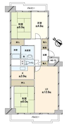南港フローラルハイツ 23号棟 間取図(平面図) 南港フローラルハイツ 23号棟 間取図(平面図)