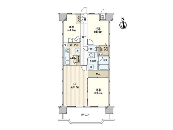 朝日プラザシティ八尾南 1番館 間取図(平面図) 朝日プラザシティ八尾南 1番館 間取図(平面図)