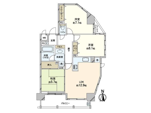 ウエストキャピタルツイン ムーンタワー 間取図(平面図)