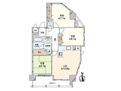 ウエストキャピタルツイン ムーンタワー 間取図(平面図)