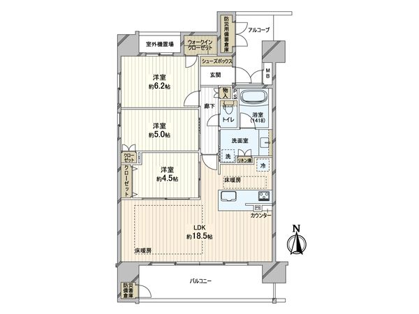 レ・ジェイド長居公園通 間取図(平面図)
