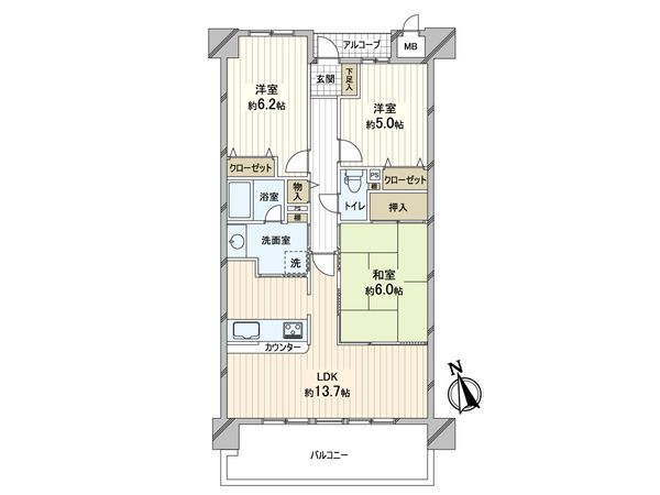 ファミール東加賀屋きらめきの街 間取図(平面図) ファミール東加賀屋きらめきの街 間取図(平面図)
