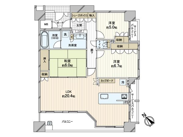 メゾンドール住吉参道 間取図(平面図) 間取図(平面図)