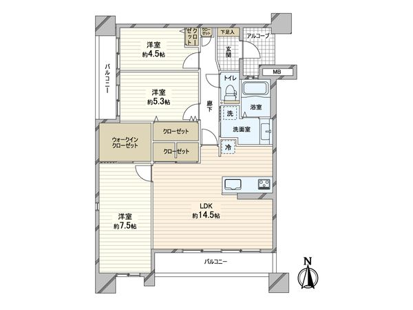 サンマンションアトレ長居公園 間取図(平面図)