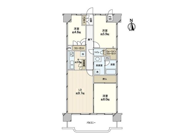 朝日プラザシティ八尾南 1番館 間取図(平面図) 間取図(平面図)