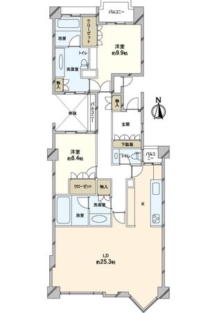 ルナピエーナー浜口西 間取図(平面図)