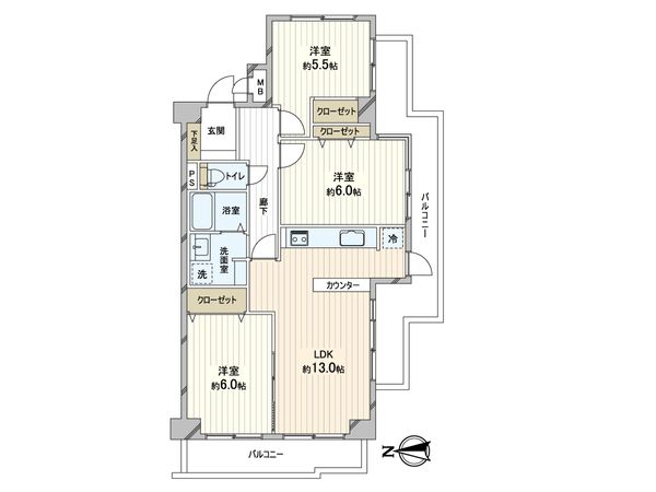 イトーピア田辺 間取図(平面図)