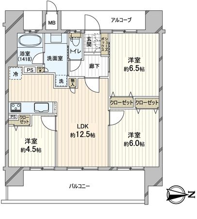 ブラームス東住吉 間取図(平面図) 間取図(平面図)