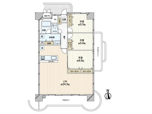 ファミリートーク新北島 間取図(平面図)
