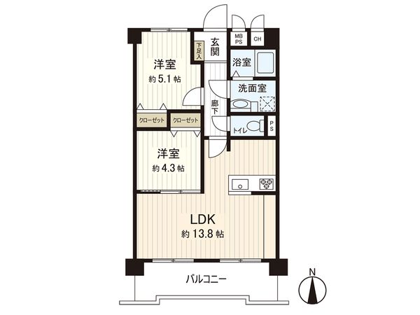 ライオンズマンション住吉公園 間取図(平面図)