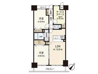 ユニライフ住吉おりおの 間取図(平面図) 間取図(平面図)