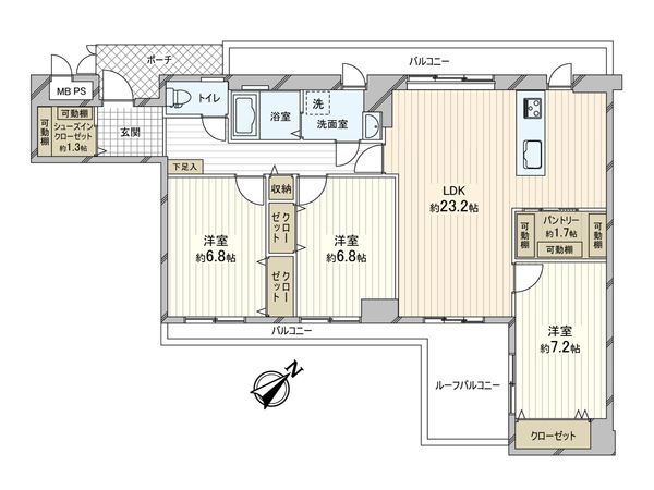 ルネ山坂 間取図(平面図) ルネ山坂 間取図(平面図)