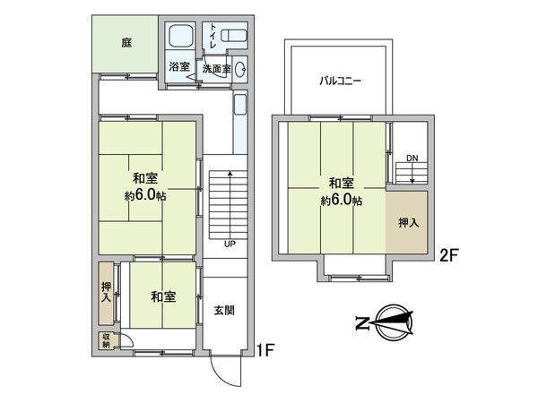 大阪市中央区谷町六丁目連棟 間取図(平面図) 大阪市中央区谷町六丁目連棟 間取図(平面図)