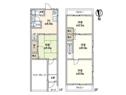 大阪市東成区中本三丁目 中古一戸建住宅 間取図(平面図)
