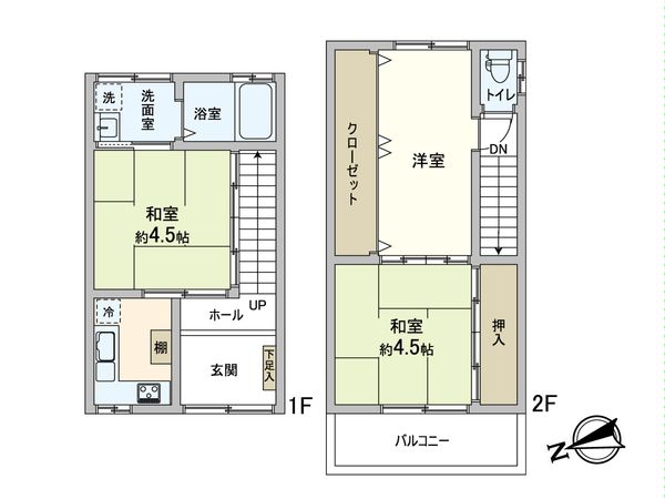 中央区瓦屋町戸建 間取図(平面図)