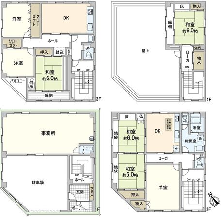 大阪市西区九条南4丁目 戸建 間取図(平面図)
