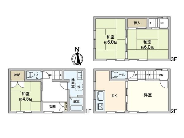 大阪市西成区橘2丁目 間取図(平面図) 間取図(平面図)